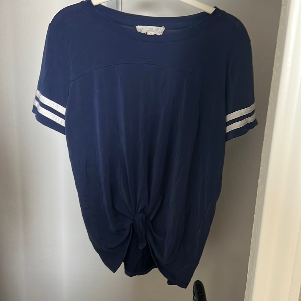 Navy blue tie shirt
